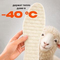 Стельки для обуви ИЗ 100% ОВЕЧЬЕЙ ШЕРСТИ УНИВЕРСАЛЬНЫЙ размер RU 34-45/EU 35-46, SHEGRA (ШЕГРА), 702298