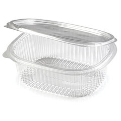 Одноразовый контейнер овальный 500 мл, С КРЫШКОЙ ЮП-РКС, КОМПЛЕКТ 360 шт., прозрачный ПЭТ, ЮПЛАСТ