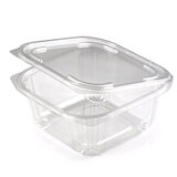 Одноразовый контейнер квадратный 500 мл, С КРЫШКОЙ ЮП-РКСП, КОМПЛЕКТ 400 шт., прозрачный ПЭТ, ЮПЛАСТ