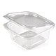 Одноразовый контейнер квадратный 500 мл, С КРЫШКОЙ ЮП-РКСП, КОМПЛЕКТ 400 шт., прозрачный ПЭТ, ЮПЛАСТ, ЮУПМ6132