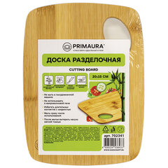 Доска разделочная БАМБУКОВАЯ, 20х15х1 см, отверстие для подвеса, PRIMAURA (ПРИМАУРА) CLASSIC, 702341