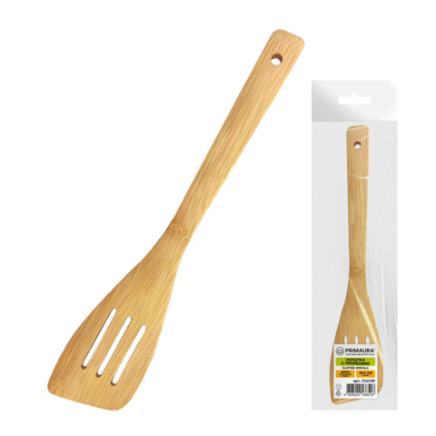 Лопатка с прорезями, бамбук, 30х6 см, PRIMAURA CLASSIC, натуральный цвет, 702349
