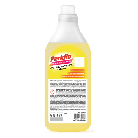 Средство д/мытья пола/стен СУПЕРКОНЦЕНТРАТ 1л PERKLIN Лимонная свежесть,ручное/робот-, 702405 - фото 2