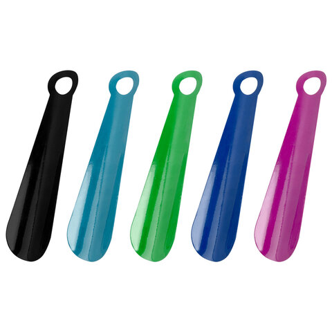 Ложка рожок для обуви МЕТАЛЛИЧЕСКАЯ 20см, 5 цветов, ассорти, SHEGRA (ШЕГРА), 702503