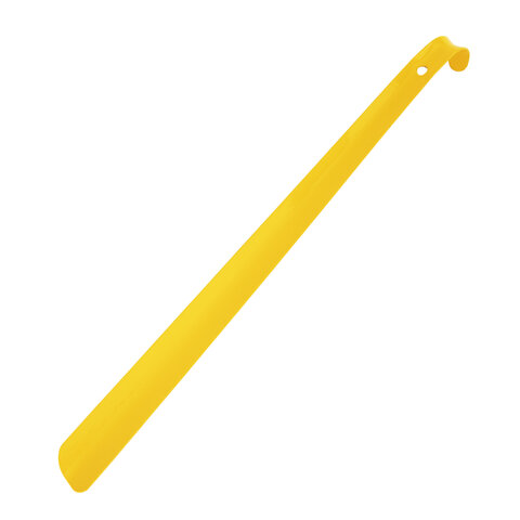 Ложка рожок для обуви с крючком МЕТАЛЛИЧЕСКАЯ 47см, ЖЕЛТЫЙ, SHEGRA (ШЕГРА) PREMIUM, 702509