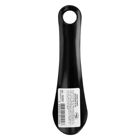 Ложка рожок для обуви ПЛАСТИКОВАЯ 15см, ЧЕРНАЯ, WBZ SHOES, 702522