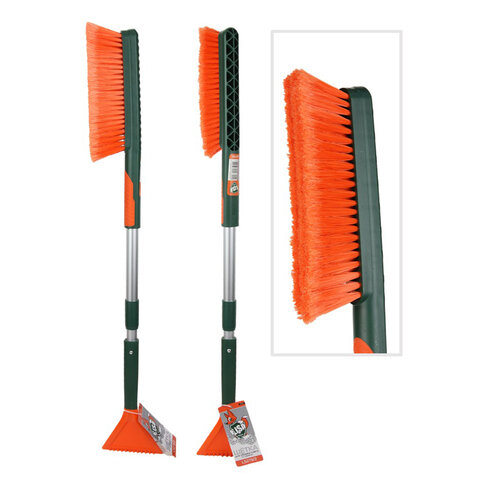 Щетка со скребком для снега телескопическая, мягкая щетина, 82-100 см, Li-Sa, LS279/2