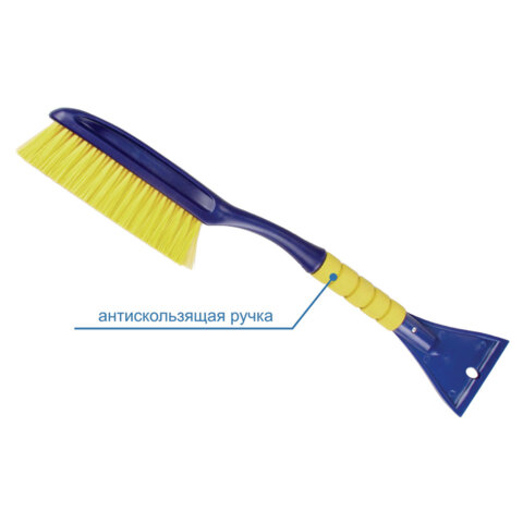 Щетка со скребком для снега автомобильная 58см мягкая щетина Goodyear, WB-02