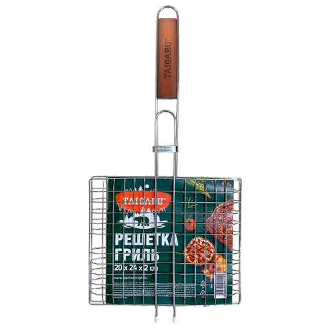 Решетка-гриль универсальная, 47х(20х24х2см), МАЛАЯ, хромированная, TAIGARU (ТАЙГАРУ), 702548