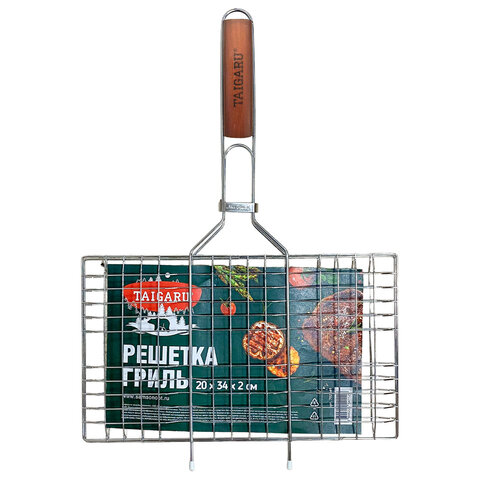 Решетка-гриль универсальная, 47х(20х34х2см), СРЕДНЯЯ, хромированная, TAIGARU (ТАЙГАРУ), 702549