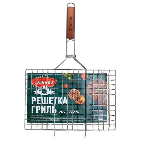 Решетка-гриль универсальная, 51х(24х36х2см), СРЕДНЯЯ, хромированная, TAIGARU (ТАЙГАРУ), 702550