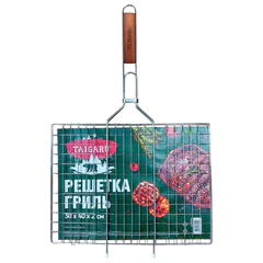 Решетка-гриль универсальная, 60х(30&times;40&times;2см), БОЛЬШАЯ, хромированная, TAIGARU, 702551