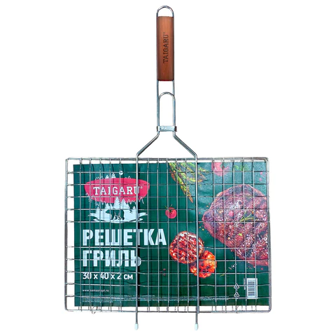 Решетка-гриль универсальная, 60х(30х40х2см), БОЛЬШАЯ, хромированная, TAIGARU, 702551