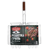 Решетка-гриль ГЛУБОКАЯ, 56х(24х31х5 см), СРЕДНЯЯ, хромированная, TAIGARU (ТАЙГАРУ), 702556