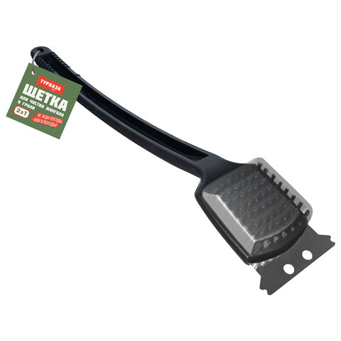 Щетка для чистки мангала и гриля 2 в 1, длинная ручка, ТУРБАЗА WBZ (ВБЗ), 702562 - фото 2