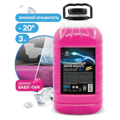 Жидкость незамерзающая стеклоомывающая 3 л GRASS ICE CLEAN -20 °С, изопропил (безопасная), ПЭТ