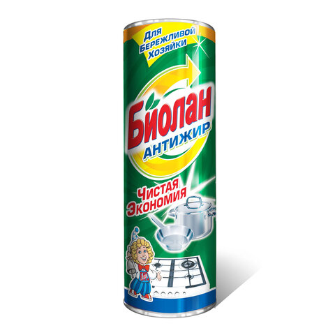 Чистящее средство 400 г, БИОЛАН "Антижир", порошок, 30-6