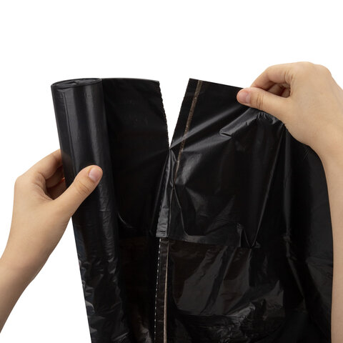 Мешки для мусора 160л черные в рулоне 10 штук, ПСД 42 мкм, 80x102 см, WBZ (ВБЗ), 702673 - фото 4