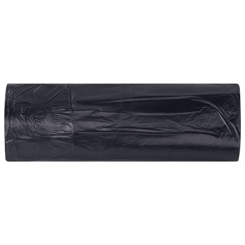 Мешки для мусора с завязками 180 л, черные в рулоне 5 штук, прочные, ПВД 45 мкм, 90x115 см, LAIMA, 702676 - фото 2