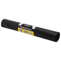 Мешки для мусора 240 л, черные в рулоне 10 штук, ПВД 80 мкм, 90x140 см, WBZ, 702681