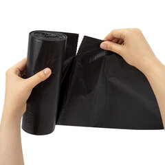 Мешки для мусора 240 л, черные, в рулоне 10 штук, прочные, ПВД 40 мкм, 90&times;125 см, LAIMA, 702683