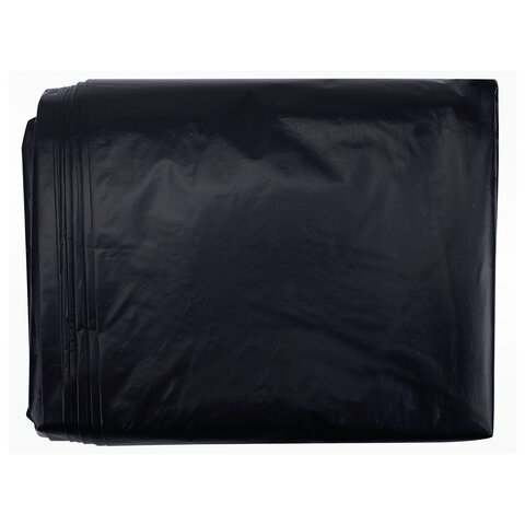 Мешки для мусора 240 л, черные в пласте 50 штук прочные, ПВД 40 мкм, 105x135 см, LAIMA, 702685