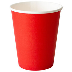 Стакан одноразовый бумажный 250/273 мл, D 80 мм, красный, КОМПЛЕКТ 1000 шт., холодное/горячее, WELDAY (ВЭЛДЭЙ), 702693