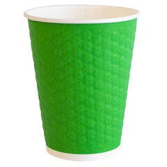 Стакан одноразовый бумажный 300/360 мл, D 90 мм, двухслойный, "Соты", зеленый, КОМПЛЕКТ 50 шт., холодное/горячее, WELDAY (ВЭЛДЭЙ), 702706