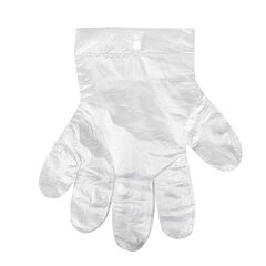 Перчатки полиэтиленовые одноразовые ОТРЫВНЫЕ, КОМПЛЕКТ 50 пар (100 шт.), размер L, 5 мкм, ELEGREEN