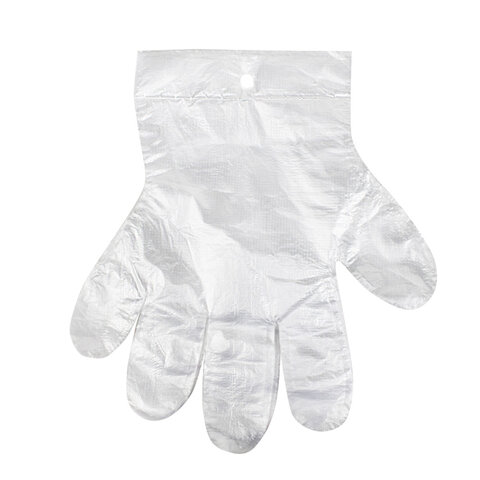 Перчатки полиэтиленовые одноразовые ОТРЫВНЫЕ, КОМПЛЕКТ 50 пар (100 шт.), размер L, 5 мкм, ELEGREEN, ГППНДПО-L