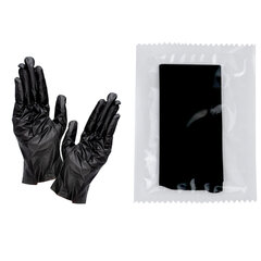Перчатки одноразовые, эластомер TPE, КОМПЛЕКТ 50 пар, индивидуальная упаковка, размер L, черные, ELEGREEN