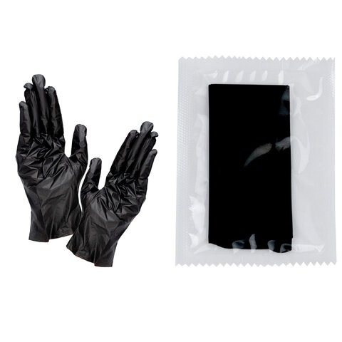 Перчатки одноразовые, эластомер TPE, КОМПЛЕКТ 50 пар, индивидуальная упаковка, размер L, черные, ELEGREEN, ГППVТЭлЧ-L ИНД1