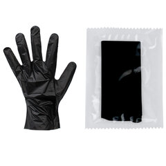 Перчатки одноразовые, эластомер TPE, КОМПЛЕКТ 50 пар, индивидуальная упаковка, размер L, черные, ELEGREEN