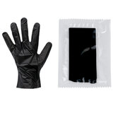 Перчатки одноразовые, эластомер TPE, КОМПЛЕКТ 50 пар, индивидуальная упаковка, размер L, черные, ELEGREEN