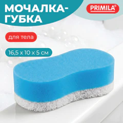 Мочалка-губка для тела массажная 16,5&times;10&times;5 см, ПЛОТНЫЙ поролон, ассорти, PRIMILA (ПРИМИЛА), 702725