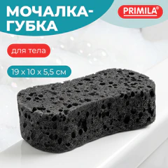 Мочалка-губка для тела массажная 19&times;10&times;5,5 см, КРУПНОПОРИСТЫЙ поролон, цвет серый, PRIMILA (ПРИМИЛА), 702726