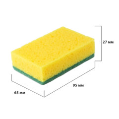 Губки для посуды 9,5&times;6,5&times;2,7 см, L-размер, КОМПЛЕКТ 5 шт., поролон/<wbr/>абразив, MIX COLOUR, PERKLIN, 702732