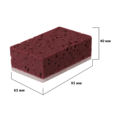 Губки для посуды 9,5&times;6,5&times;4 см, XL, ЭКСТРА ПЕНА, КОМПЛЕКТ 5 штук, КРУПНОПОРИСТЫЕ, цвет вишня, PERKLIN (ПЕРКЛИН), 702733