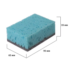 Губки для посуды 9,5&times;6,5&times;3,5 см, КОМПЛЕКТ 5 штук, КРУПНОПОРИСТЫЕ, PERKLIN (ПЕРКЛИН), 702738
