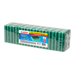 Губки бытовые 9,5&times;7&times;4,5 см, XL, ПРОФИЛЬНЫЕ, КОМПЛЕКТ 10 штук, поролон/<wbr/>абразив, LAIMA PROFESSIONAL, 702740