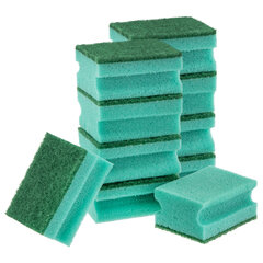 Губки бытовые 9,5&times;7&times;4,5 см, XL, ПРОФИЛЬНЫЕ, КОМПЛЕКТ 10 штук, поролон/<wbr/>абразив, LAIMA PROFESSIONAL, 702740