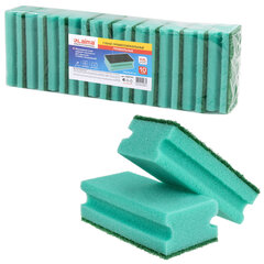 Губки бытовые 15&times;7&times;4,5 см, XXL, ПРОФИЛЬНЫЕ, КОМПЛЕКТ 10 штук, поролон/<wbr/>абразив, LAIMA PROFESSIONAL, 702741