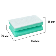 Губки бытовые 15&times;7&times;4,5 см, XXL, ПРОФИЛЬНЫЕ, КОМПЛЕКТ 10 штук, поролон/<wbr/>щадящий абразив, LAIMA PROFESSIONAL, 702742
