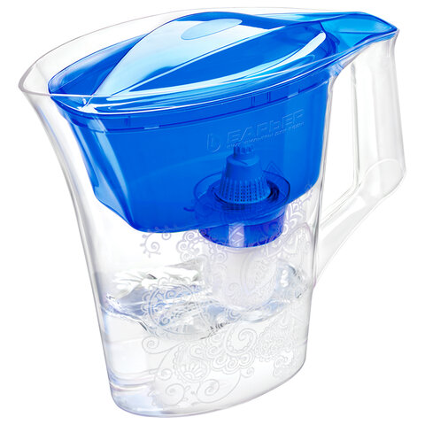 Кувшин-фильтр для очистки воды БАРЬЕР "ТАНГО с узором", 2,5 л, со сменной кассетой, синий, В291Р00 - фото 2