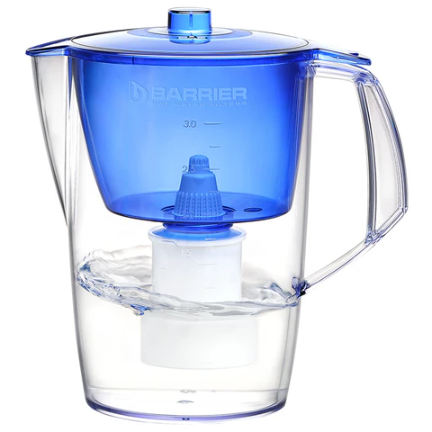Кувшин-фильтр для очистки воды БАРЬЕР "Норма", 3,6 л, со сменной кассетой, индиго, В0, В041Р00