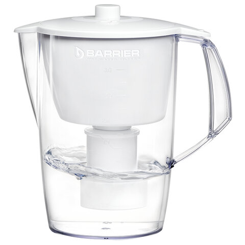 Кувшин-фильтр для очистки воды БАРЬЕР "Лайт", 3,6 л, со сменной кассетой, белый, В060, В060Р51