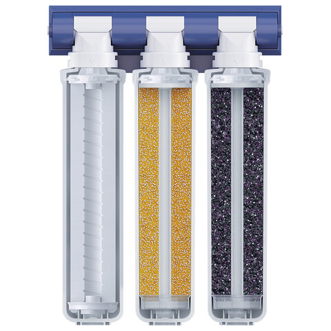 Фильтр для воды с краном в комплекте БАРЬЕР "ЭКСПЕРТ Жесткость", 3 ступени, ресурс 10000 л, Н221Р08