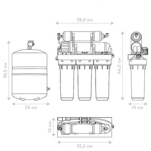 Фильтр для воды с краном и баком БАРЬЕР "ПРОФИ Осмо 100" обратный осмос 5 ступеней, б, Н151Р01 - фото 4
