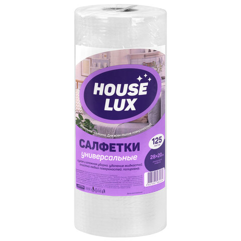 Салфетки универсальные в рулоне 125 шт., 28х20 см, вискоза (спанлейс) 45 г/м2, HOUSE LUX, 82539 - фото 6