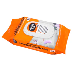 Салфетки влажные хозяйственные "УНИВЕРСАЛЬНЫЕ 6 в 1" 14,5х18 см, антибактериальные, 80 шт., HOUSE LUX